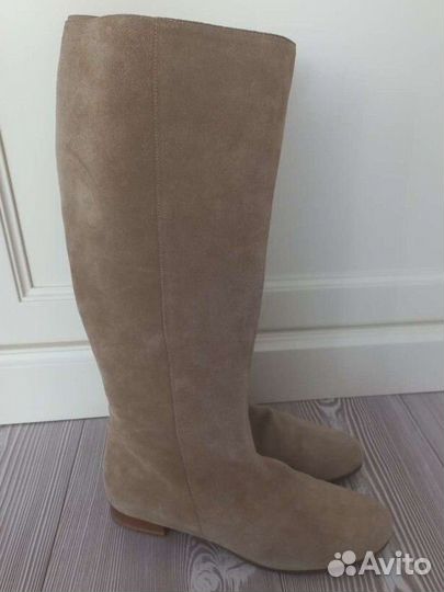Сапоги Max mara 39 замшевые бежевые, оргинал