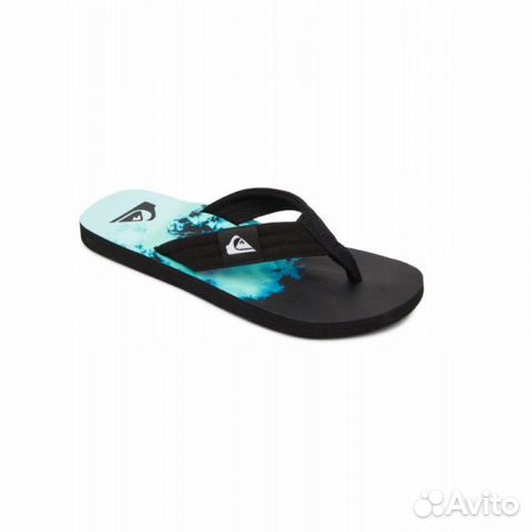 Шлепанцы quiksilver layback BLK/GRN/blue