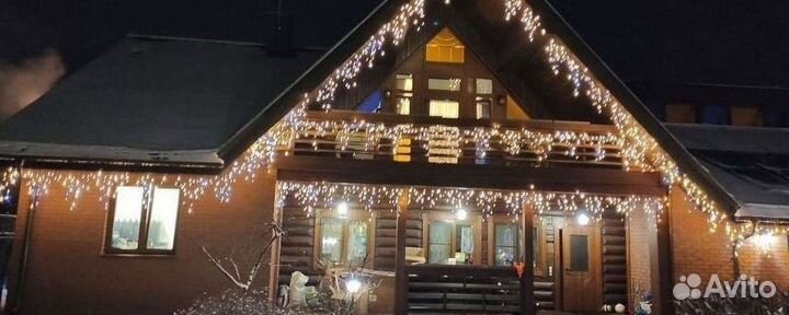 Украшение домов гирляндами