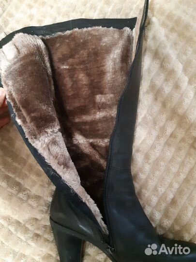 Кожаные зимние сапоги 38