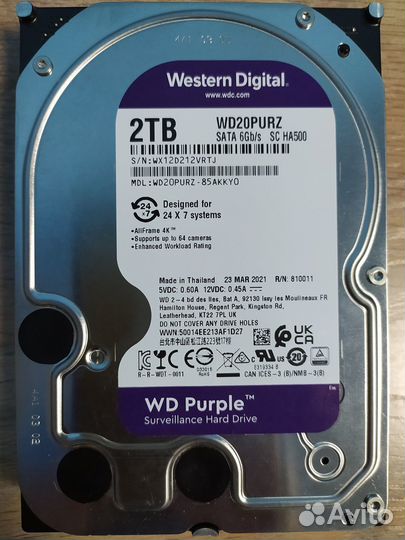 Жесткий диск 2тб WD Purple