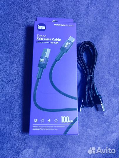 Кабель для быстрой зарядки USB type c