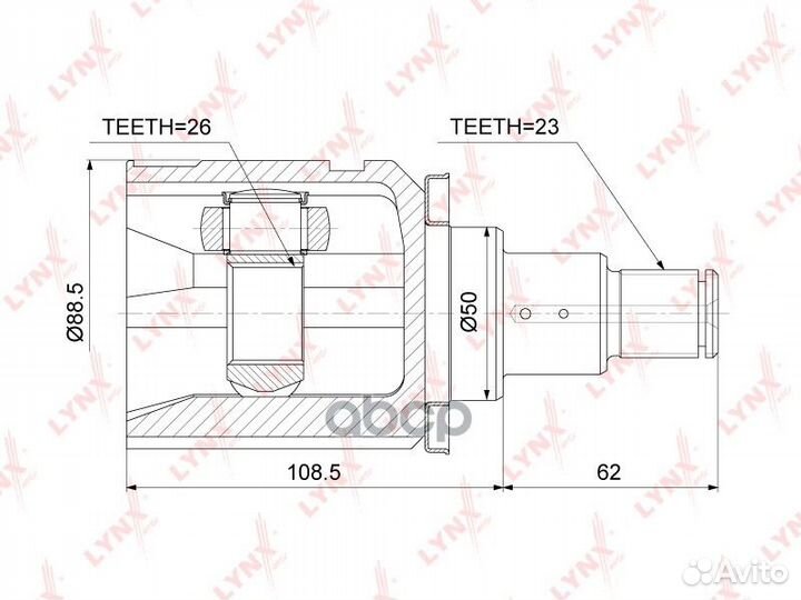 ШРУС внутренний L lexus RX350-400h 04-08 CI-3758