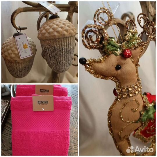 Олень 21см шишки 16см новогодние игрушки