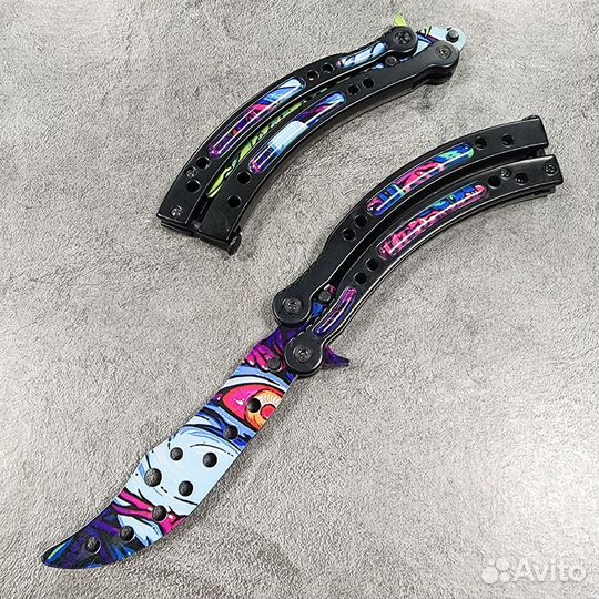 Нож бабочка тренировочная CS GO ст.420 (Граффити)