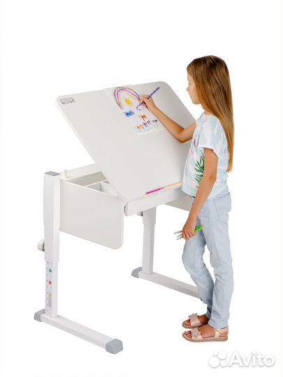 Растущая парта Колибри Астек с ящиком 80х57,5см