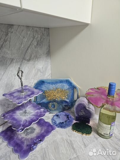 Фруктовница, подстаканники из эпоксидной смолы