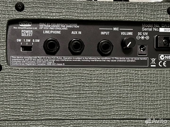 Комбоусилитель VOX DA5 5w
