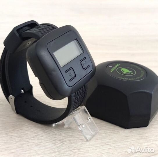 Кнопка вызова официанта Бургер черный и часы