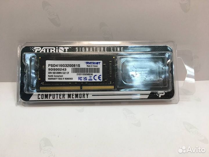 Модуль памяти SO-dimm DDR4 16GB Patriot PC4-21300