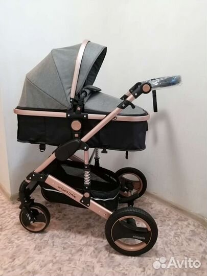 Новая коляска 3в1 Wisesonle Q3 (серый лен)
