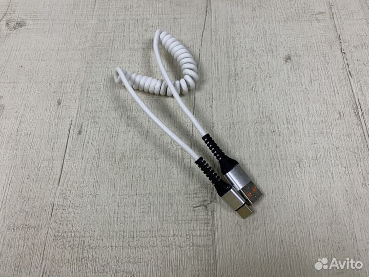 USB Кабель Type-C MRM R22 резиновый витой белый 1м
