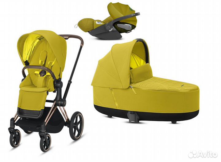 Коляска 3в1 Cybex Pruam, Mustard Yellow