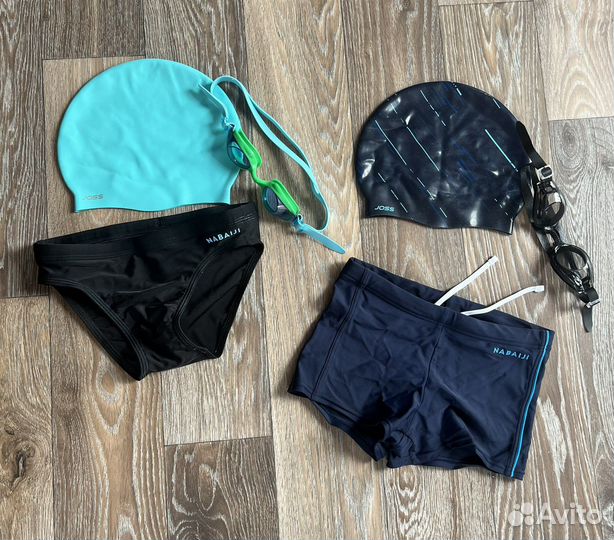 Плавки, шапочка, очки для плавания