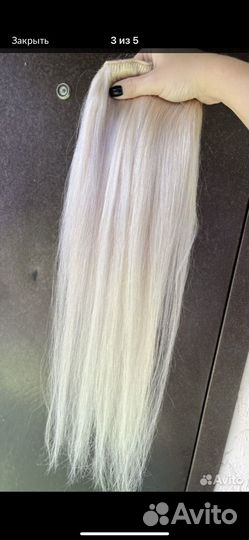 Натуральные волосы на заколках