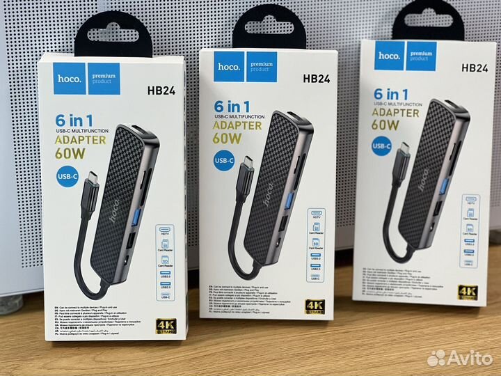 Hoco HB24 Type-С адаптер 6в1