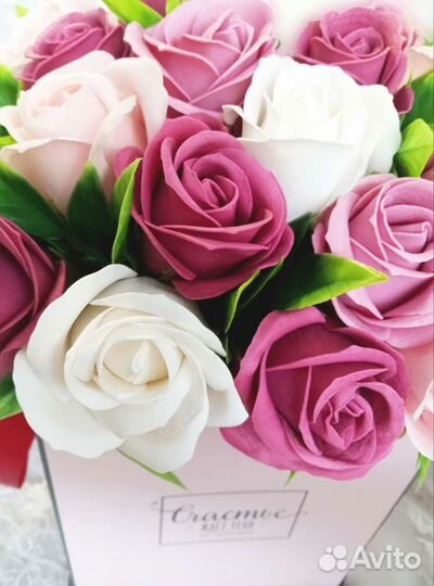 Букет из роз из мыльной вспененной основы