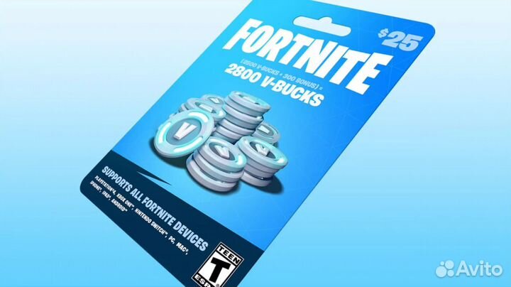 V Bucks 1000/2800/5000/13500 Вбаксы Fortnite