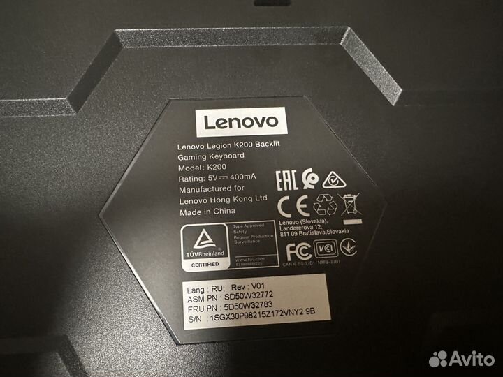 Игровая клавиатура Lenovo Legion k200