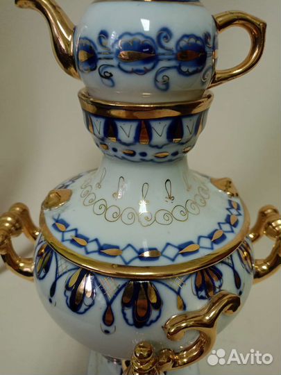 Винтажный самовар Гжель