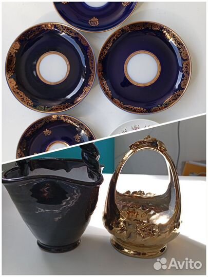 Блюдца кобальт лфз СССР, Конфетница