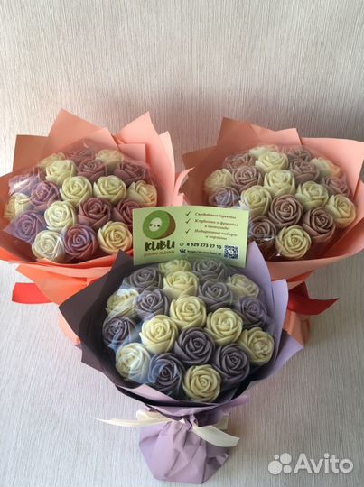 Сладкий съедобный букет. Шоколадные цветы