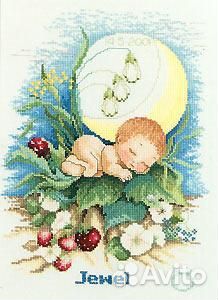 Вышитая метрика для новорожденного