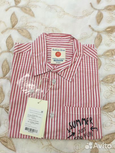 Рубашка с коротким рукавом Button blue 152 рост