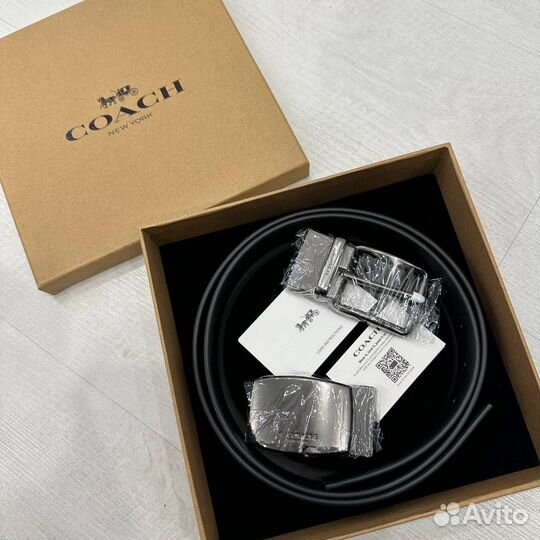 Мужской ремень с двумя пряжками Coach оригинал США