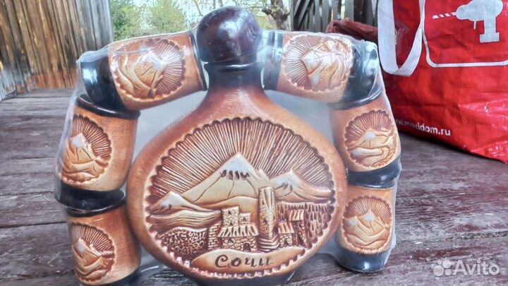 Графин и рюмки керамические набор