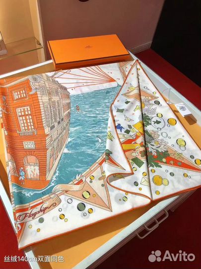 Платок палантин Hermes Премиум Кашемир 140-140