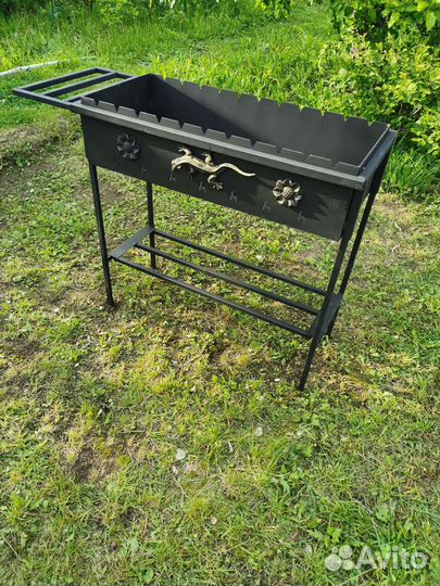 Мангал 4 мм разборный усилен бортами почти вечный