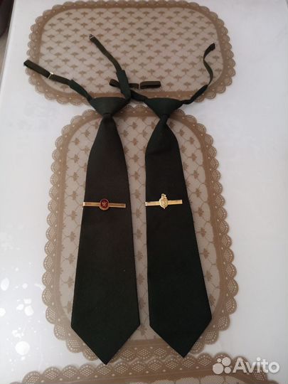 Галстук с зажимом оливковый Росгвардия