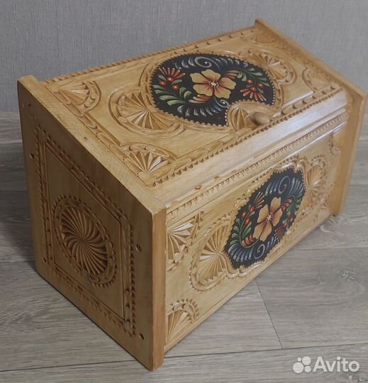 Хлебница деревянная новая расписная