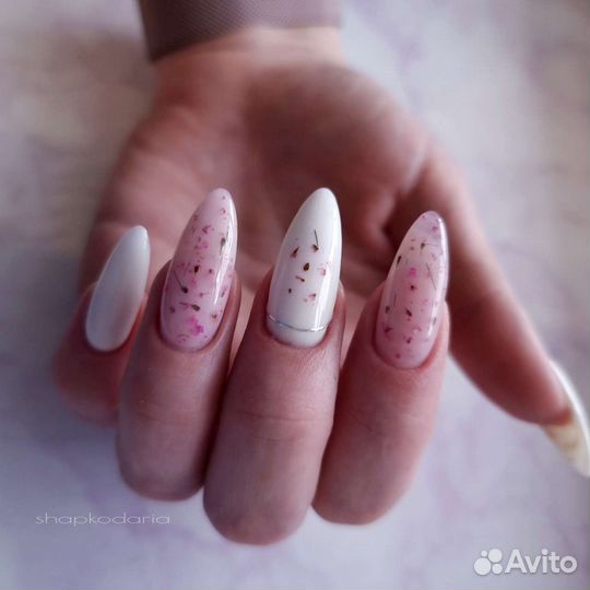 Маникюр гель лак наращивание