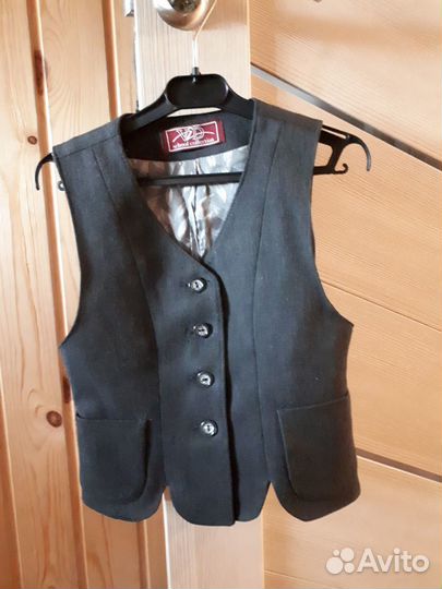 Сарафан школьный графитовый 128, жилет 122