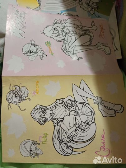 2 Плакаты-раскраски Винкс оригинал раритет 5 шт