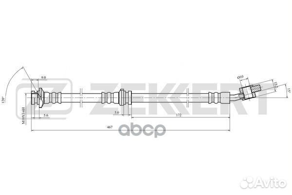 Шланг тормозной передний левый Nissan Almera (N