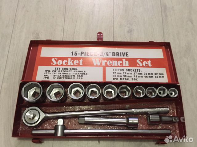 Набор инструментов трещотка 3/4+головки 22-50