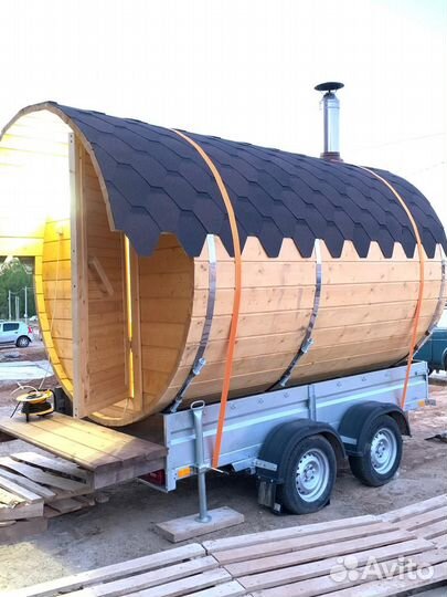Баня бочка на прицепе аренда
