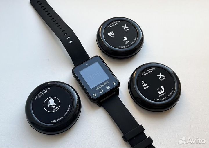 Кнопка вызова официанта комплект с часами пейджер