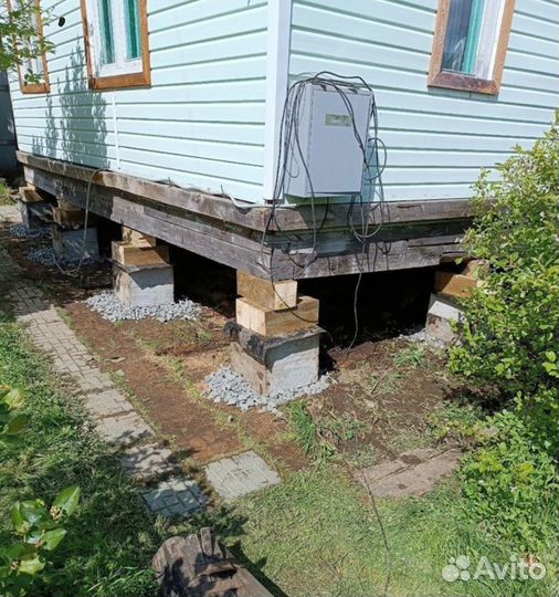 Замена венцов поднятие дома Замена лаг