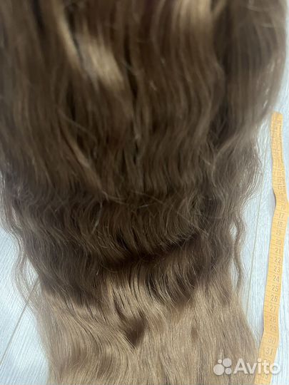 Волосы на заколках русые110 гр55см