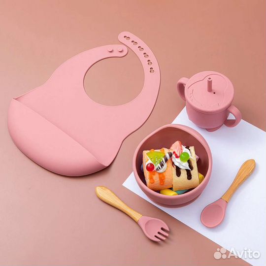 Силиконовая посуда, набор посуды для детей
