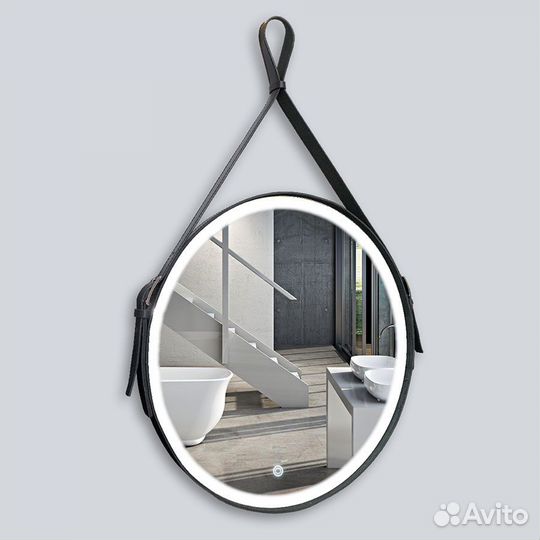 Зеркало VLM-2N600+ D610 с подсветкой на кожаном р