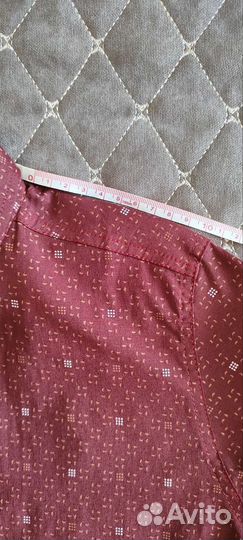 Рубашка на мальчика, р. 122-134 бордовая с принтом