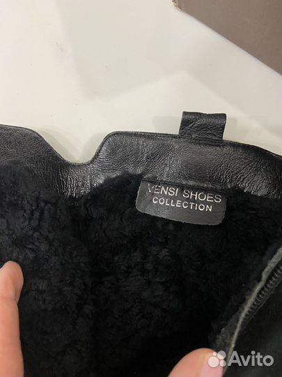 Ботильоны натуральная замша, натуральный мех