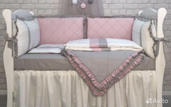 Бортики набор 13 предм в кроватку одеяло подушка