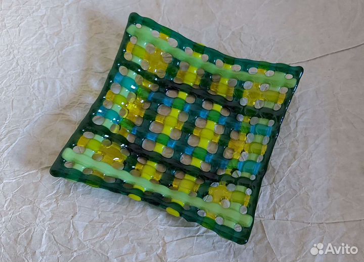 Конфетница стекло,ручная работа