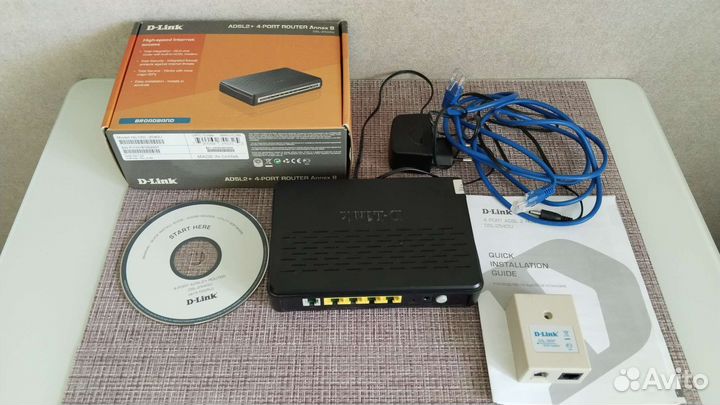 Роутер d link adsl2+4port dsl-254ou бу